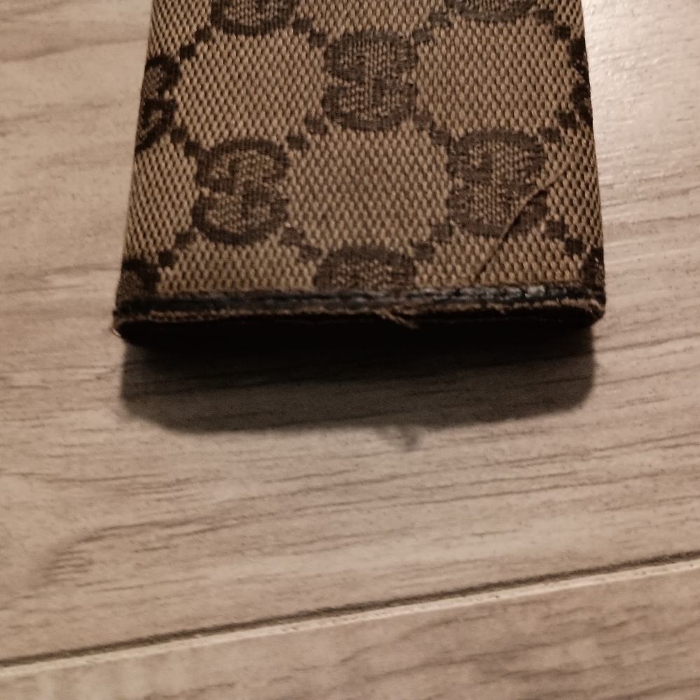 Authentic Gucci Made in Italy Brown Leather Canvas GG Print Key & Card Holder - Picture 3 of 7